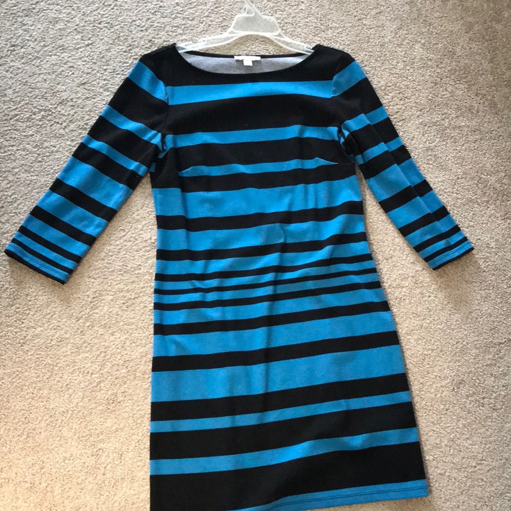 Blue/black striped dress